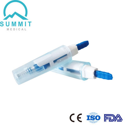 Mini-grootte veiligheidslancetapparaat met automatisch vergrendelde naald 30G 1,5 mm Blauw