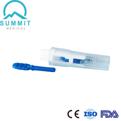 Mini-grootte veiligheidslancetapparaat met automatisch vergrendelde naald 30G 1,5 mm Blauw