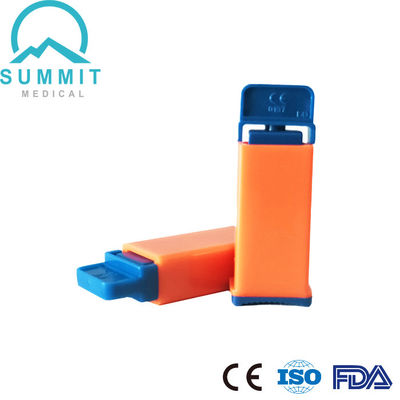 Eenmalig gebruik Auto Lancing Device Veiligheid Bloed Lancet 21G 2.2mm Oranje
