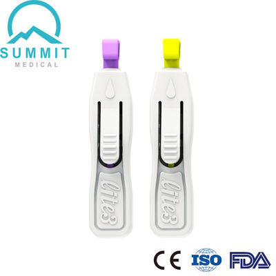 Innovatieve kwaliteitsknop geactiveerde veiligheid Bloedlancet 26G 28G Diepte 1,8 mm