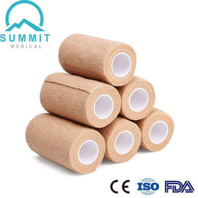 4 duim X 5 Yards Niet-geweven Zelfklevend van Tan Elastic Cohesive Bandage
