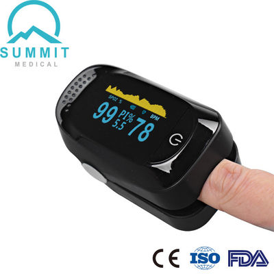 Volledige Zwarte Medische de Vingertopimpuls Oximeter van OLED FDA voor Wellness-Gebruik